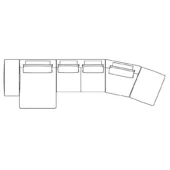 Gibson Curved Sectional - Size B | Chaise Lounge Right side (when sitting)