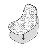 Elephantino Chair - Removable front cushion "Fluffy" (removable cover)