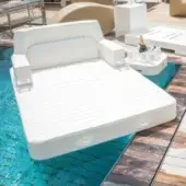 Prestige Trona Luxury Magnum lounger synthetic white finish ribbed texture cup holders wide low-profile silhouette