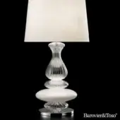 Superior Barovier&Toso Pigalle table lamp with opaque white and clear textured glass body and polished chrome base