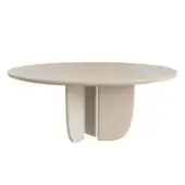 Sophisticated Furla Casa Petalo round table in cream veneered wood with glossy lacquer and curved sculptural supports