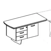 Codutti iSixty Avantgarde Wood drawer unit (3 metal drawers) size 16"1/2W x 22"3/8D x 19"5/8H + Small Cabinet size 16"1/2W x 22"3/8D x 19"5/8H. Wood structure & Metal handles