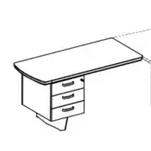 Codutti iSixty Avantgarde Wood drawer unit (3 metal drawers) size 16"1/2W x 22"3/8D x 19"5/8H. Wood structure & Metal handles