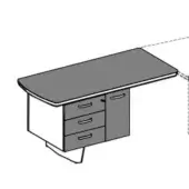 Codutti iSixty Avantgarde Wood drawer unit (3 metal drawers) size 16"1/2W x 22"3/8D x 19"5/8H + Small case holder size 10"1/4W x 22"3/8D x 19"5/8H. Wood structure, leather frontals & Metal handles