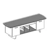 Codutti iSixty Avantgarde Option 1: 2 small cabinets with wood hinged door, leather top and central base and metal handle