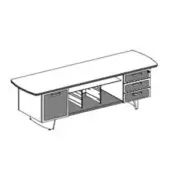Codutti iSixty Avantgarde Option 2: 1 drawer unit (3 metal drawers) and a small cabinet with leather hinged door, leather central base and metal handles