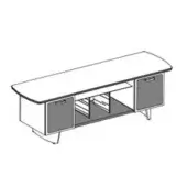 Codutti iSixty Avantgarde Option 1: 2 small cabinets with leather hinged door, leather central base and metal handles