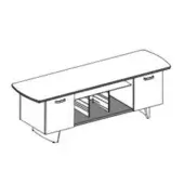 Codutti iSixty Avantgarde Option 1: 2 small cabinets with wood hinged door, leather central base and metal handles