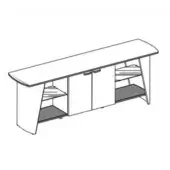 Credenza Wood hinged doors