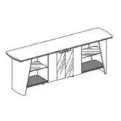 Credenza Glass hinged doors with wood inserts