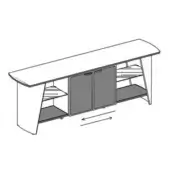 Credenza Leather covered sliding doors