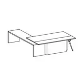 Genesis L-Shaped - Wood Top with modesty