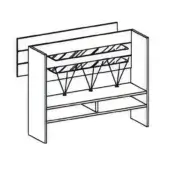 Genesis Wall Unit A2 with up oriented external lighting (not installed and can be conceived for a middle-room use)