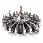 Arteinmotion - Aeronautical Collection As Shown in Picture Mirror Polished Chromed and Painted Lycoming Cylinder