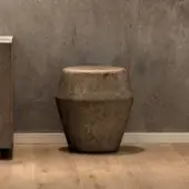 Elegant PIMAR Contemporary Bal stool crafted from natural stone in a brownish-gray palette with matte porous finish