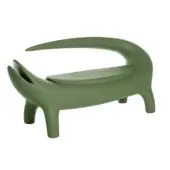 Luxury Slide Kroko sofa in matte olive green polyethylene with smooth finish