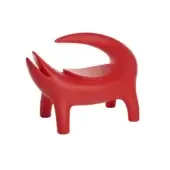 Sophisticated Slide Kroko lounge chair in vibrant red polyethylene with smooth matte finish