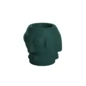 Luxury Slide Threebù planter in dark teal biobased sugar cane plastic with sophisticated matte and textured finish