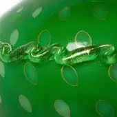 1295 Murano Murano Blown Glass with 24k Gold Inclusions Emerald Green