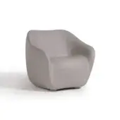 Luxury Slide Reborn lounge chair in grayish-taupe recycled materials with a sophisticated matte textured organic finish