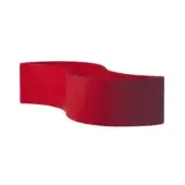 Luxury Slide Wave Pot crafted in Italy from durable polyethylene with a vibrant red matte sculptural fluid silhouette