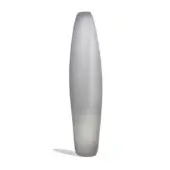 Sophisticated Slide Reborn floor lamp in light grey recycled materials featuring matte stone textured finish