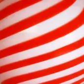 1295 Murano Murano Blown Glass Red & White