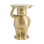 Exquisite Slide Ambrogio coffee table in metallic gold polyethylene featuring a playful figural butler silhouette