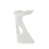 Luxury Slide Koncord stool with sculptural monolithic polyethylene silhouette in clean matte white seamless teardrop form