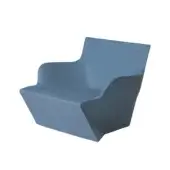 Luxury Slide Kami San lounge chair crafted from durable polyethylene with matte finish in architectural medium blue hue