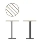Round - Wooden Top & Steel Base - Pertre