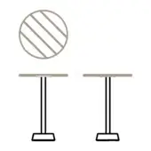 Round - Wooden Top & Cement Base - Pertre