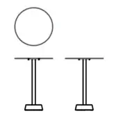 Round - Aluminum Top & Cement Base - Pertre