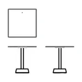 Square - Aluminum Top & Cement Base - Pertre Bistrol