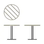 Round - Wooden Top & Steel Base - Pertre Bistrol