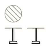 Round - Wooden Top & Cement Base - Pertre Bistrol