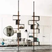 Superior Cattelan Italia Tokyo bookcase crafted in embossed lacquered steel with Canaletto walnut supports exhibiting a minimalist aesthetic