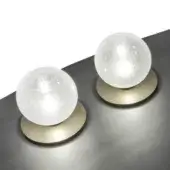 Superior Reflex Bulles XL table lamp with translucent speckled glass and satin brass metallic support