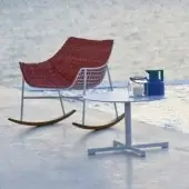 Superior Varaschin Summer Set table with white HPL tabletop and powder-coated steel base in satin finish
