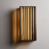 Superior VENICEM Numa wall lamp with dark burnished brass and refined grey Murano glass trihedrons in satin finish
