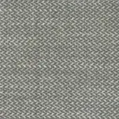 Woven fabric sample, dark gray and light beige yarns, irregular speckled pattern with diagonal lines and nubby texture.