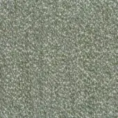 Woven fabric sample, muted gray-green, heathered texture with off-white and beige threads, dense irregular weave, matte finish, Mariani brand label.