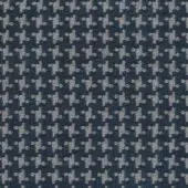 Mariani Giada S Giada 401 fabric, navy blue woven textile with repeating light gray cross motifs in a grid pattern.