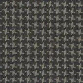 Mariani Giada S Giada 51 textile sample, dark charcoal gray geometric weave with beige and taupe fragmented square motifs, tight jacquard construction.