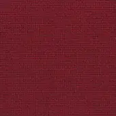 Red woven fabric texture with a dense, irregular pattern of dark fibers, exhibiting a nubby surface and uniform weave structure.