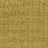 Mustard yellow fabric sample with dense, irregular weave and matte finish; heathered texture shows horizontal and vertical thread intersections.