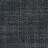 Gunnar fabric sample, dark charcoal gray, heathered texture with muted gold flecks, irregular weave, matte finish, Mariani collection.