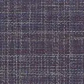 Mariani Gunnar fabric sample, plum tweed with gray and blue, grid pattern, matte finish, dense nubby weave, textile swatch.