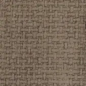 Mariani Le Fate fabric sample, muted brown woven texture, repetitive small irregular shapes, studio lighting, product classification text.