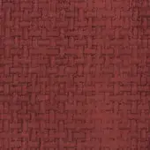 Terracotta woven fabric sample with a raised, geometric grid pattern; features “t le fate” text and a matte, natural fiber texture.